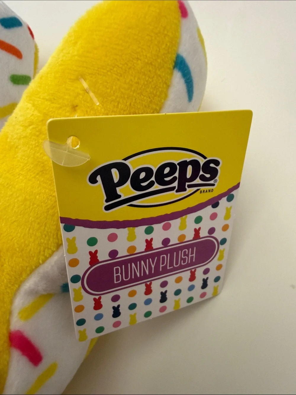 Peeps 8 Inch Yellow with Confetti Pattern on Sides/Top/Bottom Bunny Plushie